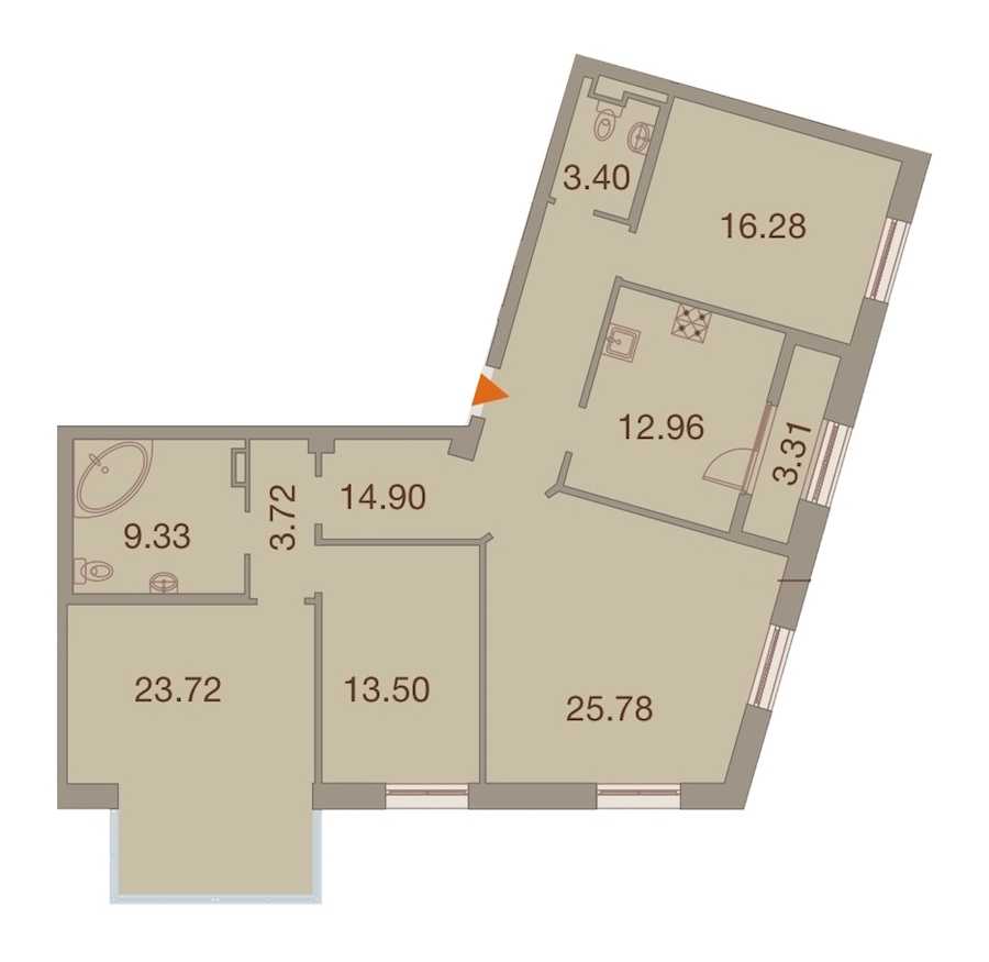 Четырехкомнатная квартира в : площадь 125.25 м2 , этаж: 5 – купить в Санкт-Петербурге